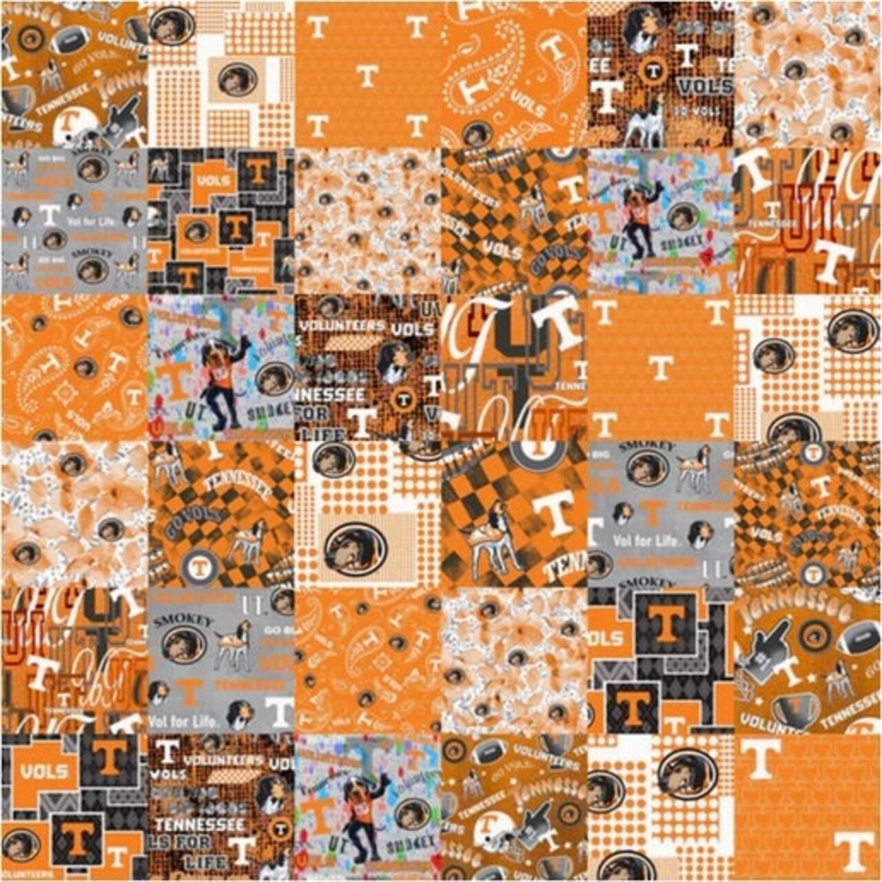 Licensed NCAA University of Tennessee Cheater Quilt Cotton Fabric by the Yard